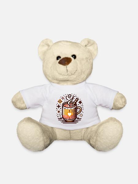 WINTERLICHES HEISSGETRÄNK KAFFEE CAFE TEE RUHEZEIT - Teddy - Weiß