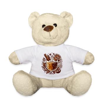 WINTER HOT DRINK COFFEE CAFÉ TEA REST TIME - Teddy Bear - white - Front