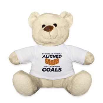 Briques alignées, objectifs alignés : Maçon humoristique - Nounours - blanc - Devant