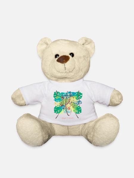 Tropischer Dschungel, aber wo ist der Panther? - Teddy - Weiß