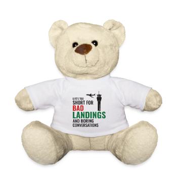 Air Traffic Controller ATC Aviation Humor Airplane - Teddy Bear - white - Front