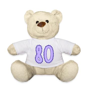 80. 80 JAHRE. 80. JAHRESTAG. 80-JÄHRIGES JUBILÄUM. - Teddy - Weiß - Vorne