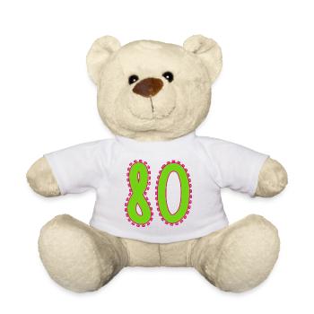 80. 80 YEARS. 80th ANNIVERSARY. 80 YEARS ANNIVERSARY. - Teddy Bear - white - Front