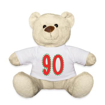 90. 90 JAHRE. 90. JAHRESTAG. 90-JÄHRIGES JUBILÄUM. - Teddy - Weiß - Vorne