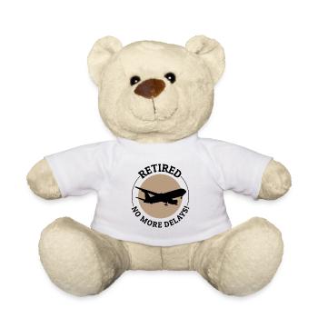 Retired Flight Attendant Aviation Cabin Crew - Teddy Bear - white - Front