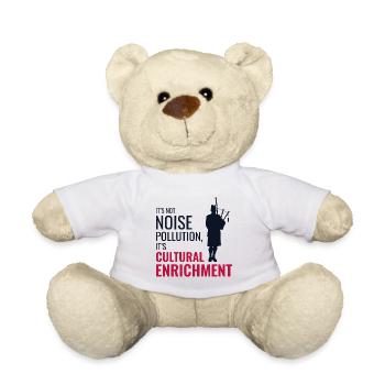 Instrument de joueur de cornemuse Musique écossaise - Nounours - blanc - Devant