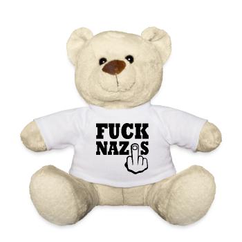 Fuck nazis - Teddy - Weiß - Vorne