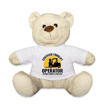 Gabelstaplerfahrer Schwermaschinenfahrer Lustig - Teddy - Weiß - Vorne