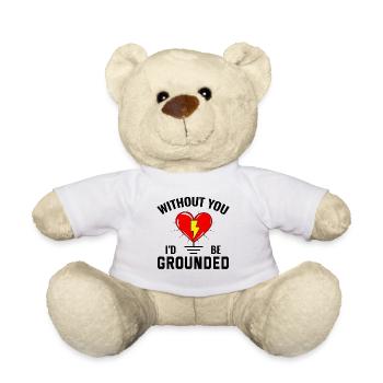 Elektriker Valentine: Ohne dich wäre ich geerdet - Teddy - Weiß - Vorne