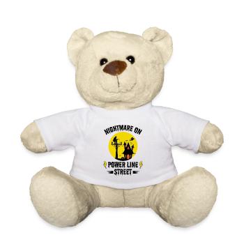 Nightmare on Power Line Street – Lineman Halloween - Teddy Bear - white - Front