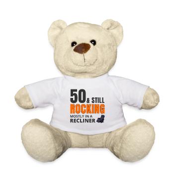 50 Still Rocking Recliner Funny Birthday - Teddy Bear - white - Front