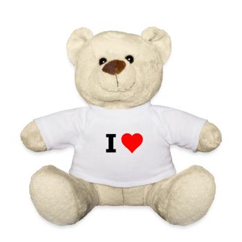 I Love ( Text kann man beliebig einfügen) ich lieb - Teddy - Weiß - Vorne