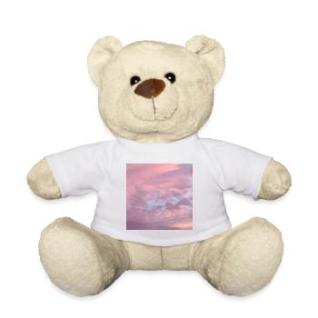 Sonnenuntergang - Rosa Himmel & Wolken - Teddy - Weiß - Vorne