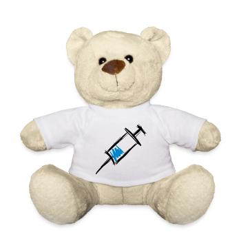 Spritze voll, Injektion, handgezeichnet - Teddy - Weiß - Vorne