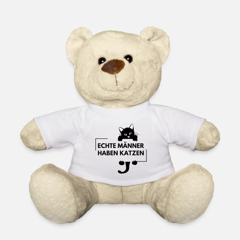 Echte Männer haben Katzen. Katzen. Katzenliebe. - Teddy - Weiß
