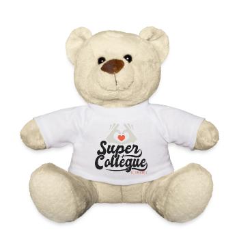 Super collégue l'unique cadeau collegue - Nounours - blanc - Devant