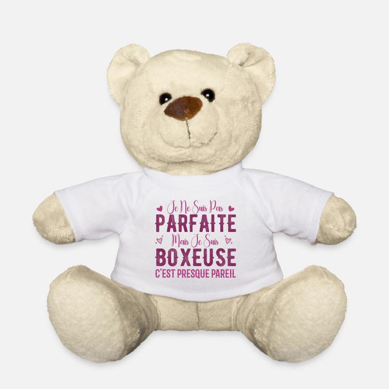 Pas Parfaite Mais Je Suis Boxeuse - Cadeau Boxeuse - Nounours - blanc