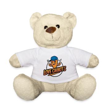 I love carrots, carrots, funny carrots - Teddy Bear - white - Front