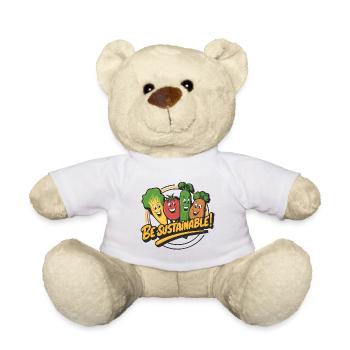 Sustainability Funny vegetables are happy for veggies - Teddy Bear - white - Front