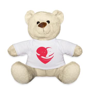 Coeur aimant - Nounours - blanc - Devant