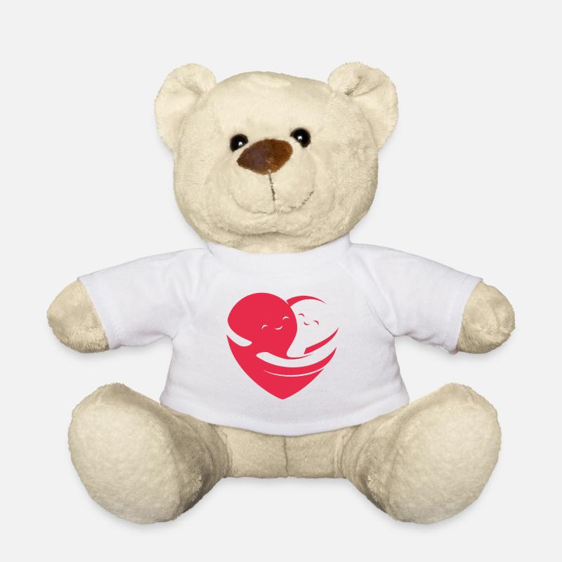 Coeur aimant - Nounours - blanc