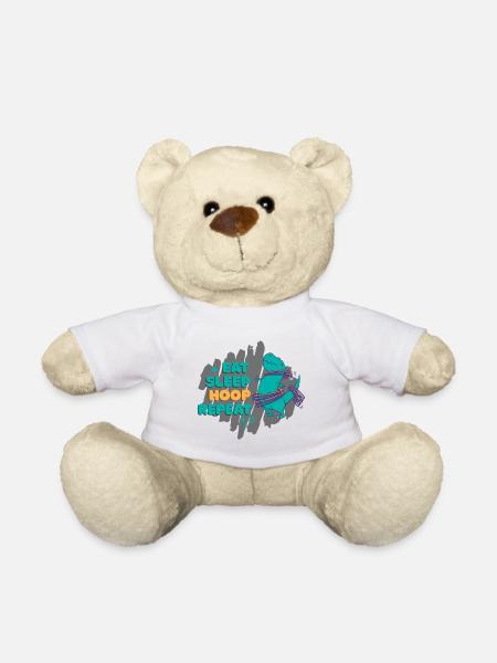 Dino drôle avec des pneus de fitness dans le sport - Nounours - blanc