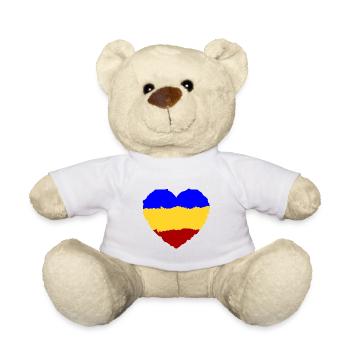 Cœur roumain - Nounours - blanc - Devant