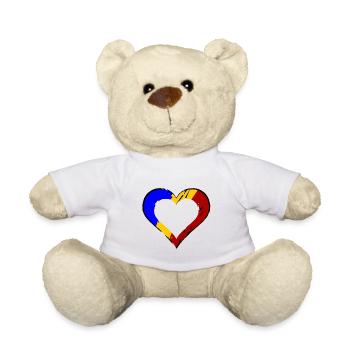 Un cœur pour la Roumanie - Nounours - blanc - Devant