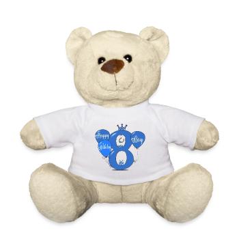 8 Ballon garçon d’anniversaire - Nounours - blanc - Devant