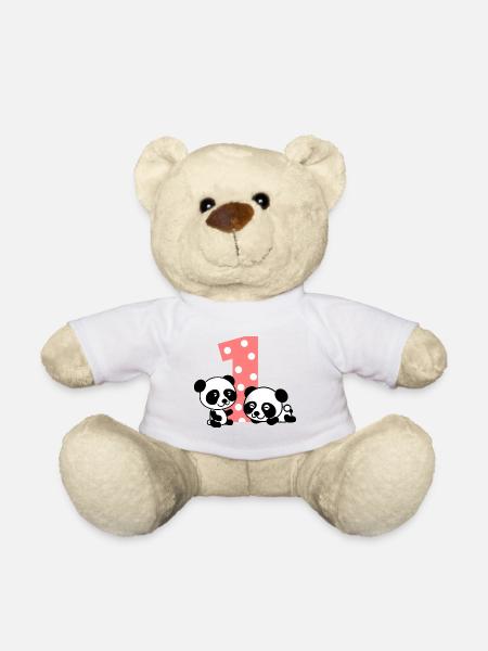 1st birthday. first birthday - Teddy Bear - white