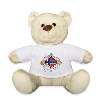 Norvège Drapeau Scandinavie Drapeau norvégien - Nounours - blanc - Devant