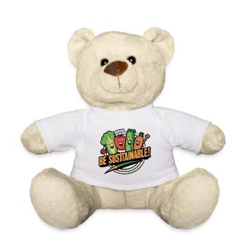 Sustainability Funny vegetables are happy for veggies - Teddy Bear - white - Front
