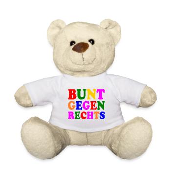 Bunt gegen rechts - Teddy - Weiß - Vorne