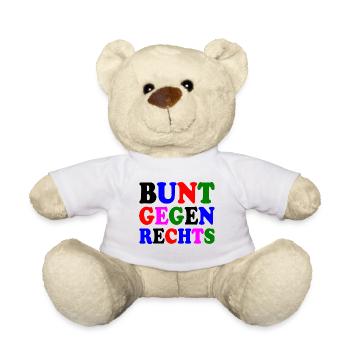 Bunt gegen rechts - Teddy - Weiß - Vorne