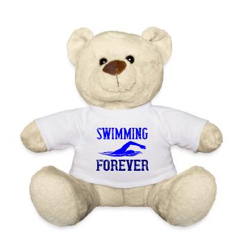 Geschenk für Schwimmer: Schwimming for ever - Teddy - Weiß - Vorne