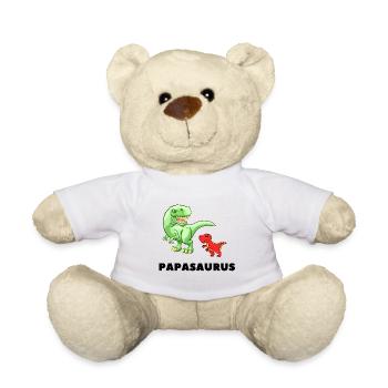Papa Père Naissance Paternité Papasaurus - Nounours - blanc - Devant