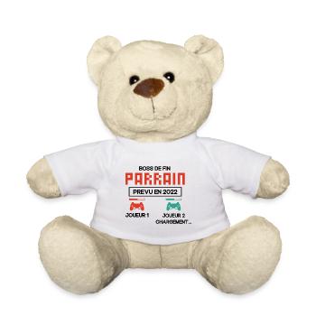 Annonce Grossesse Demande Parrain Originale Geek - Nounours - blanc - Devant