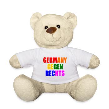 Deutschland gegen rechts - Teddy - Weiß - Vorne