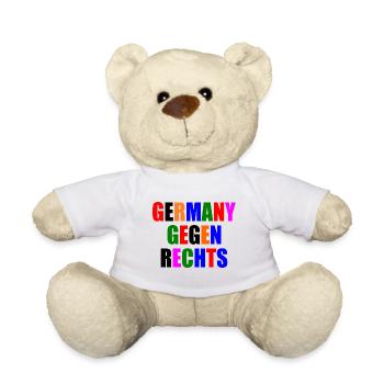 Deutschland gegen rechts - Teddy - Weiß - Vorne