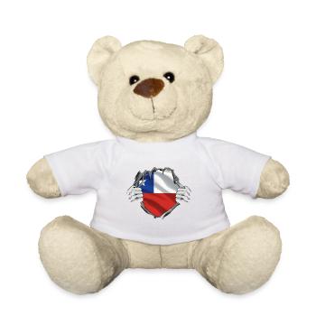 Chili Drapeau Amérique du Sud Drapeau Chili Vintage - Nounours - blanc - Devant