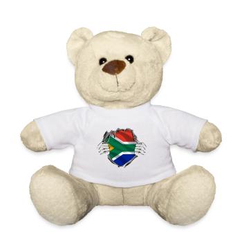South Africa Flag Africa South African Flag - Teddy Bear - white - Front
