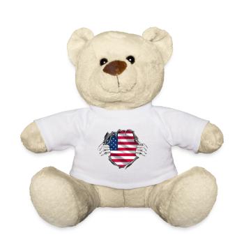 USA Flag America Flag Stars & Stripes Patriot - Nounours - blanc - Devant