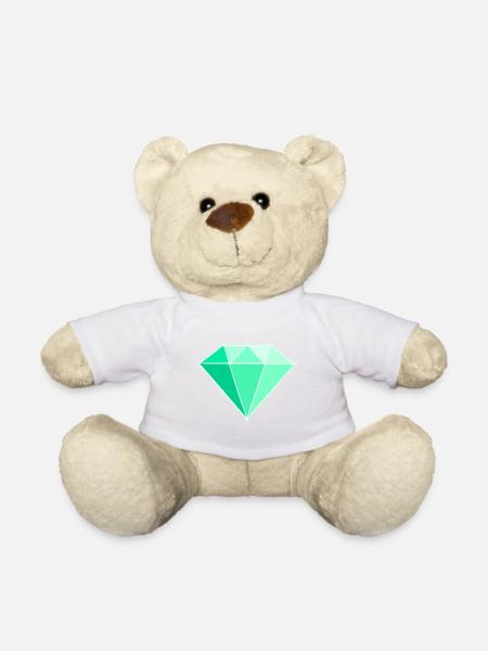 Edelsteine: Smaragt Zeichnung / Symbol. Juwel. - Teddy - Weiß