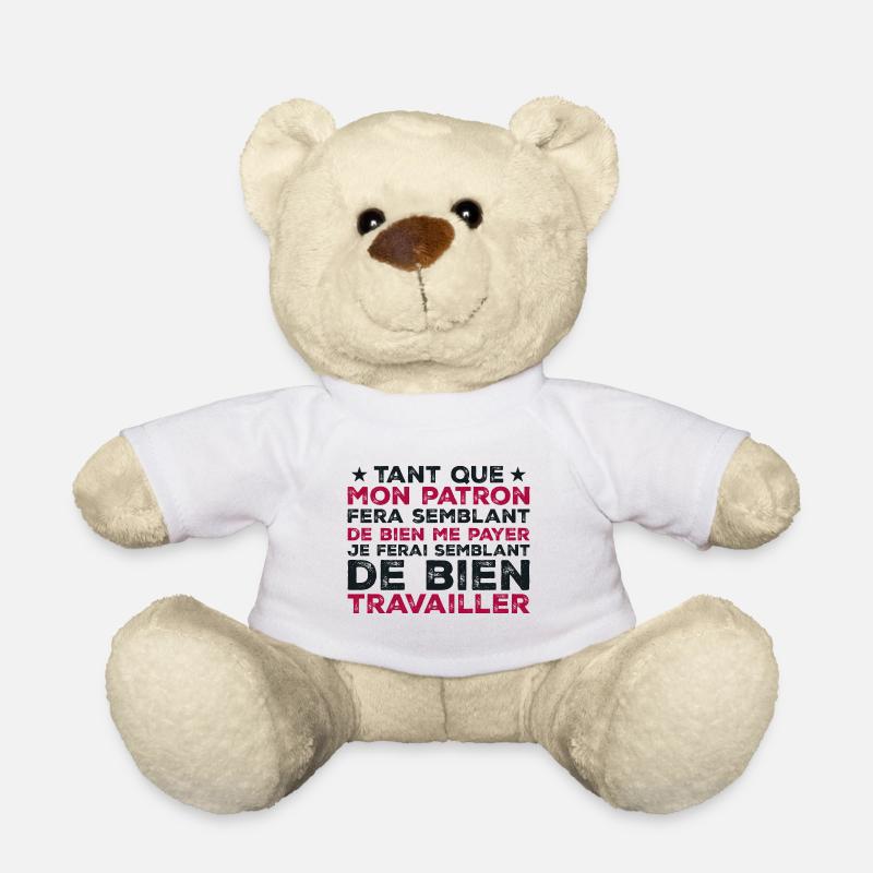Citation Travail Collègue Humour - Nounours - blanc