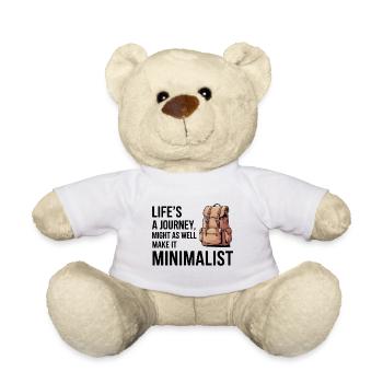 Life’s a Journey Make It Minimalist GIS Sac à dos - Nounours - blanc - Devant