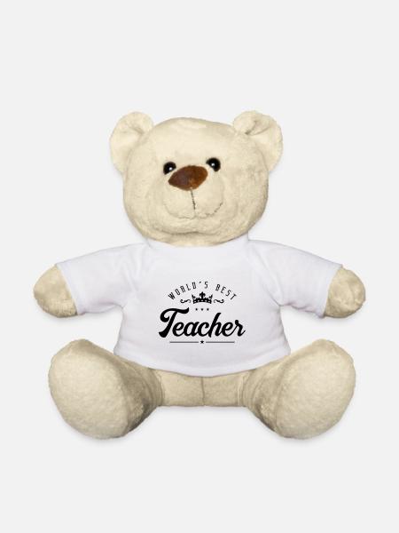 Worlds Best Teacher Teacher - Teddy Bear - white