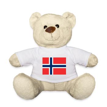 Norwegische Flagge - Teddy - Weiß - Vorne