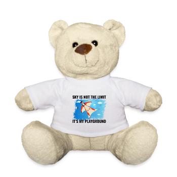 Wingsuit flying Base Jumping Skydiving Wingsuiting - Teddy Bear - white - Front
