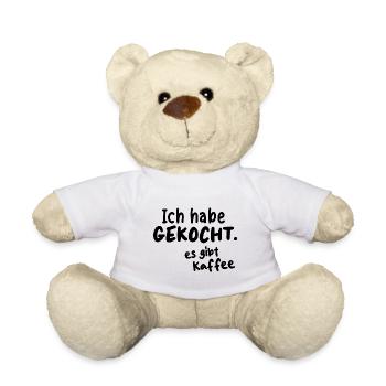 KAFFEE CAFE LIEBHABER BOHNE KOCHEN GEBRÜHT PAUSE - Teddy - Weiß - Vorne