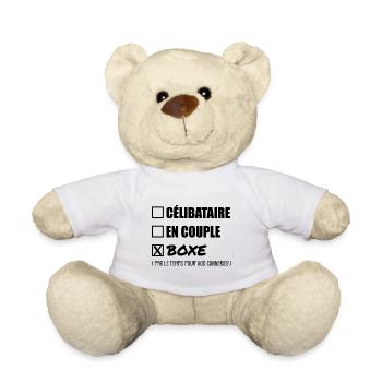 Single Couple Boxing - Boxer Gift - Teddy Bear - white - Front